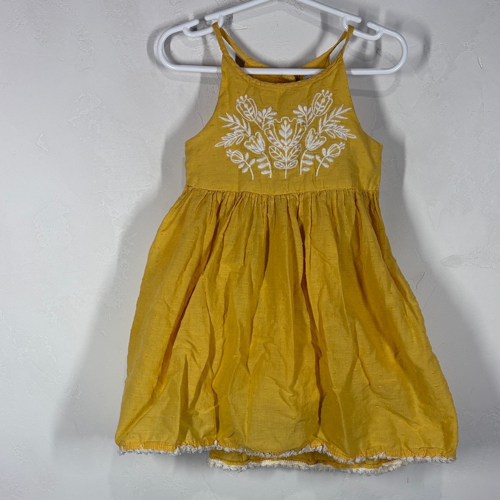 Tahari Yellow Embroidered Kids Dress size 2T
